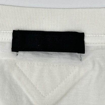 PRADA White All-Over Triangle Logo V-Neck T-Shirt Size S