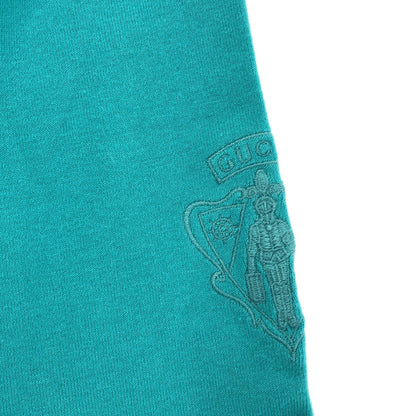 GUCCI Blue Crest Logo Cotton Knit Cardigan 216268 Size L