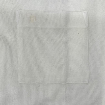 HERMES White H Embroidery Pocket Pique T-Shirt Size S