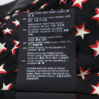 SAINT LAURENT PARIS Calfskin Double Jacket Black Size 44