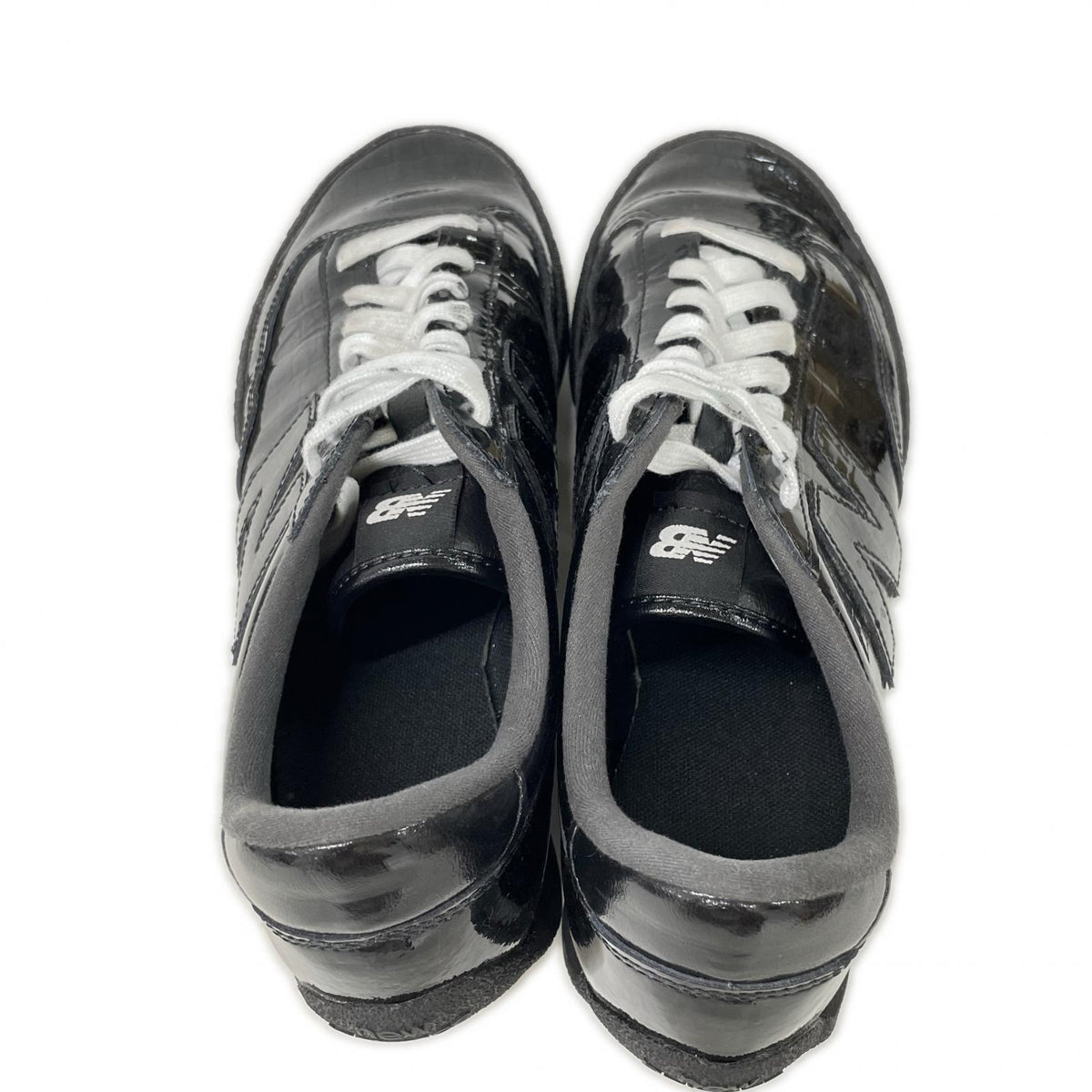 NEW BALANCE Black Gator Run Patent Leather Sneakers Size 9