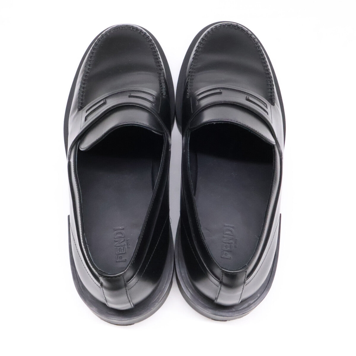 FENDI 7D1616 SHOW Loafers Black Size 9