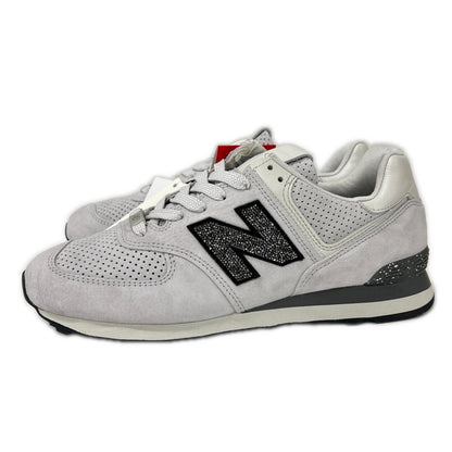 NEW BALANCE Light Gray Swarovski Logo Sneakers Size 28