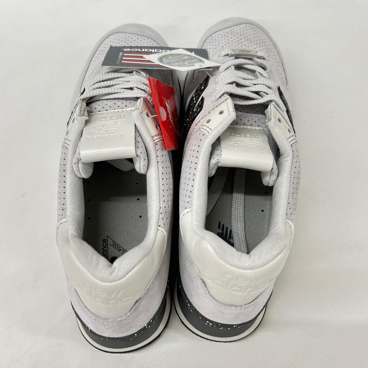 NEW BALANCE Light Gray Swarovski Logo Sneakers Size 28