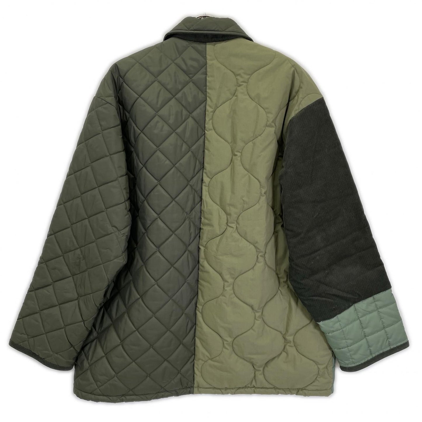 LAVENHAM Khaki Patchwork Oversized Denham Jacket Size L