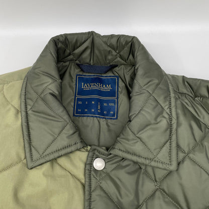 LAVENHAM Khaki Patchwork Oversized Denham Jacket Size L