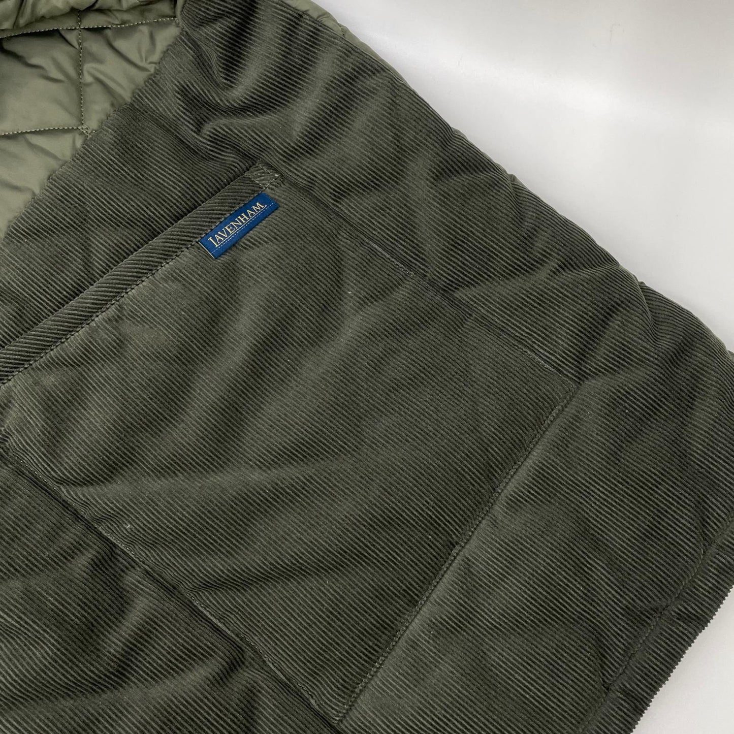 LAVENHAM Khaki Patchwork Oversized Denham Jacket Size L