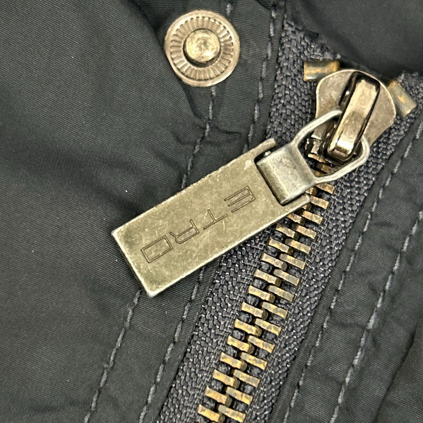 ETRO Navy Nylon Military Jacket Size XL