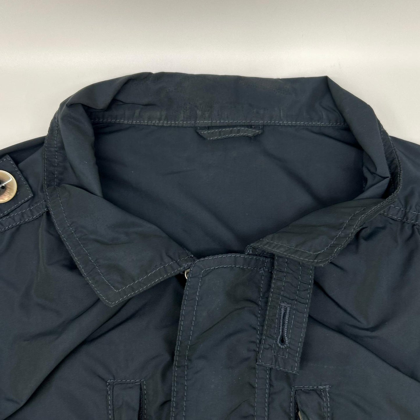 ETRO Navy Nylon Military Jacket Size XL