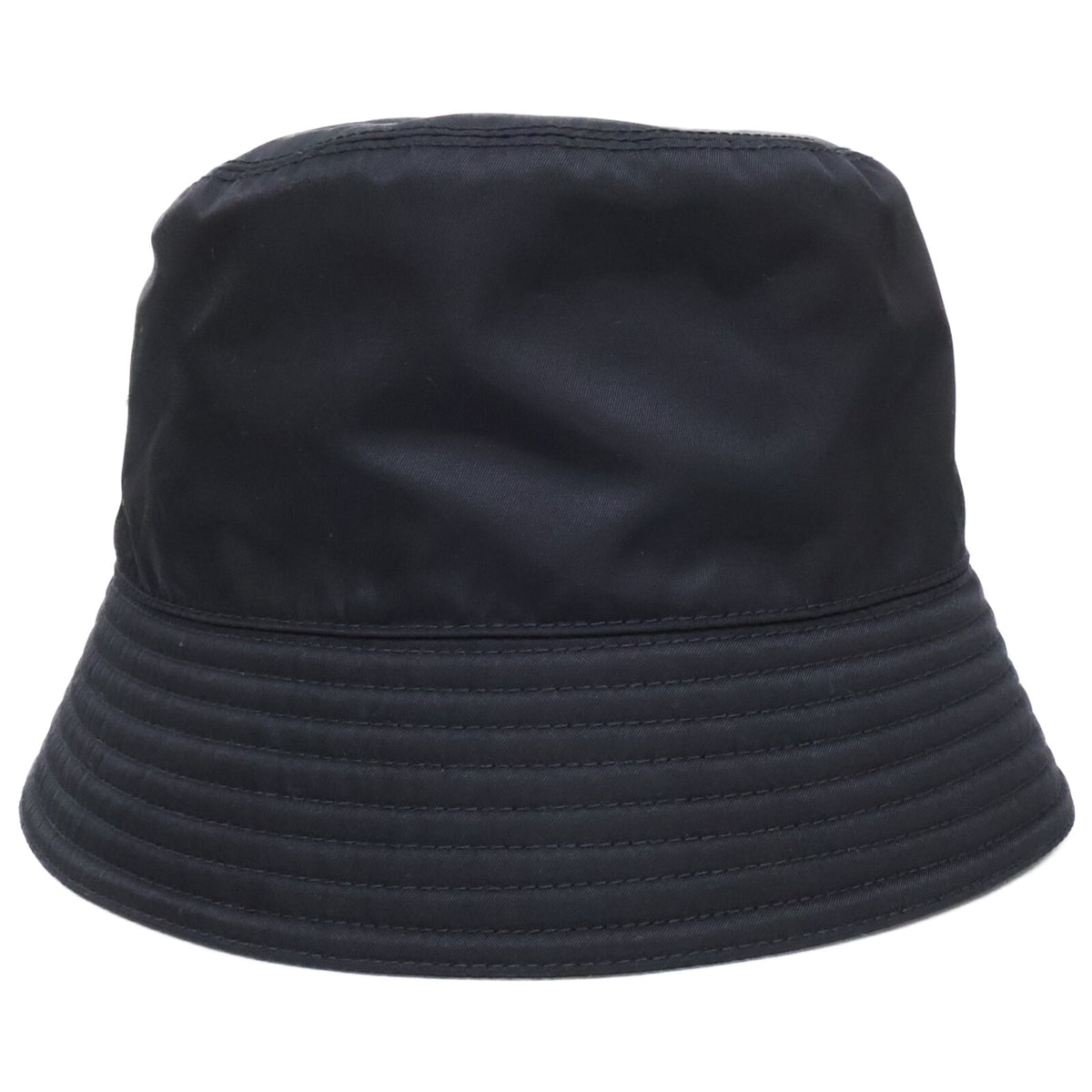 PRADA 2022 Re-Nylon Triangle Logo Bucket Hat Black Size M