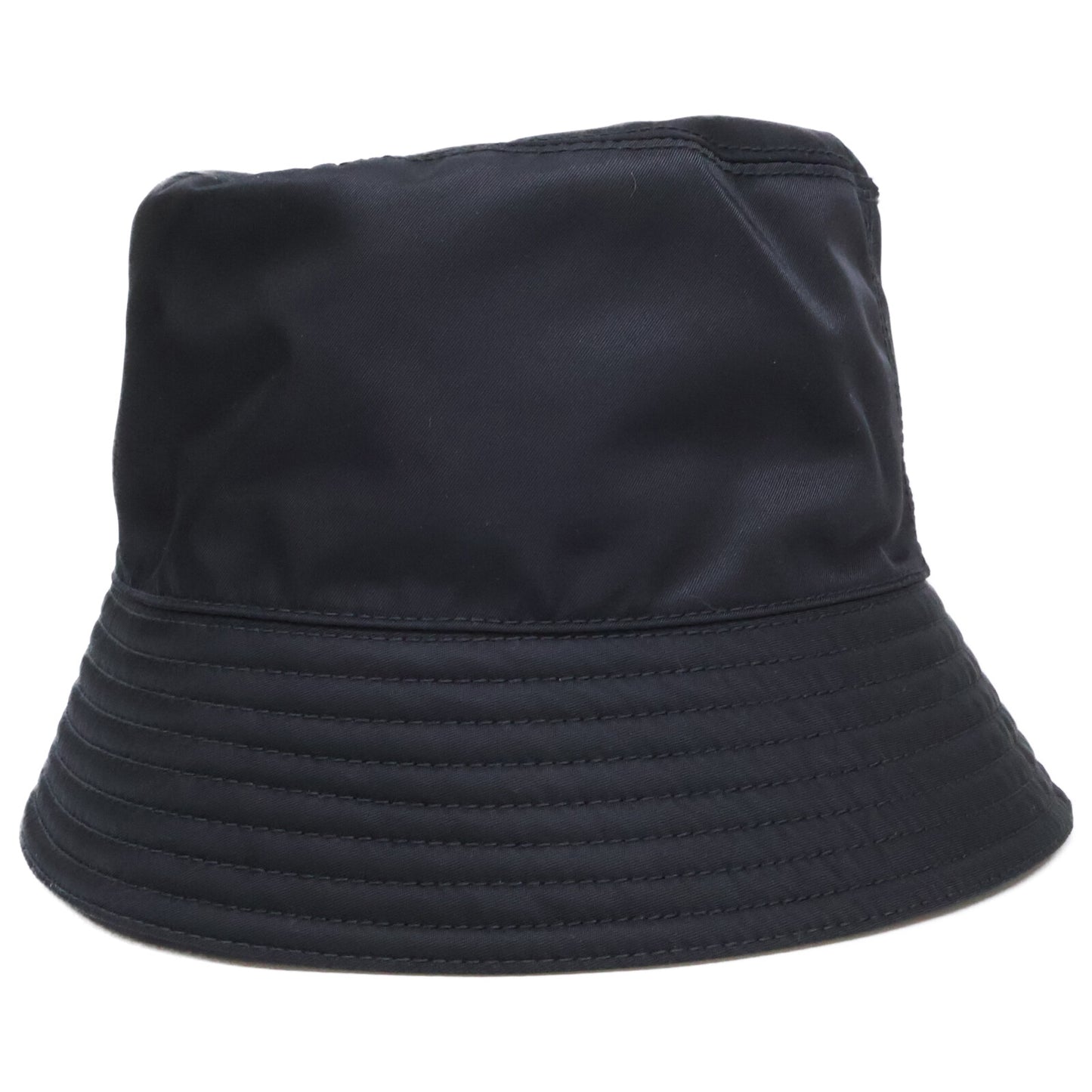 PRADA 2022 Re-Nylon Triangle Logo Bucket Hat Black Size M