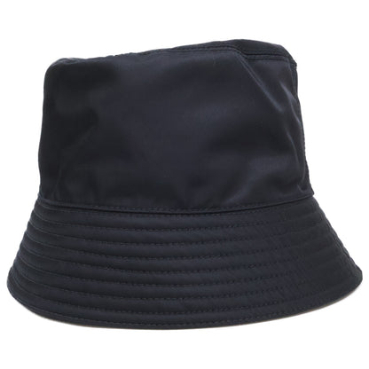 PRADA 2022 Re-Nylon Triangle Logo Bucket Hat Black Size M