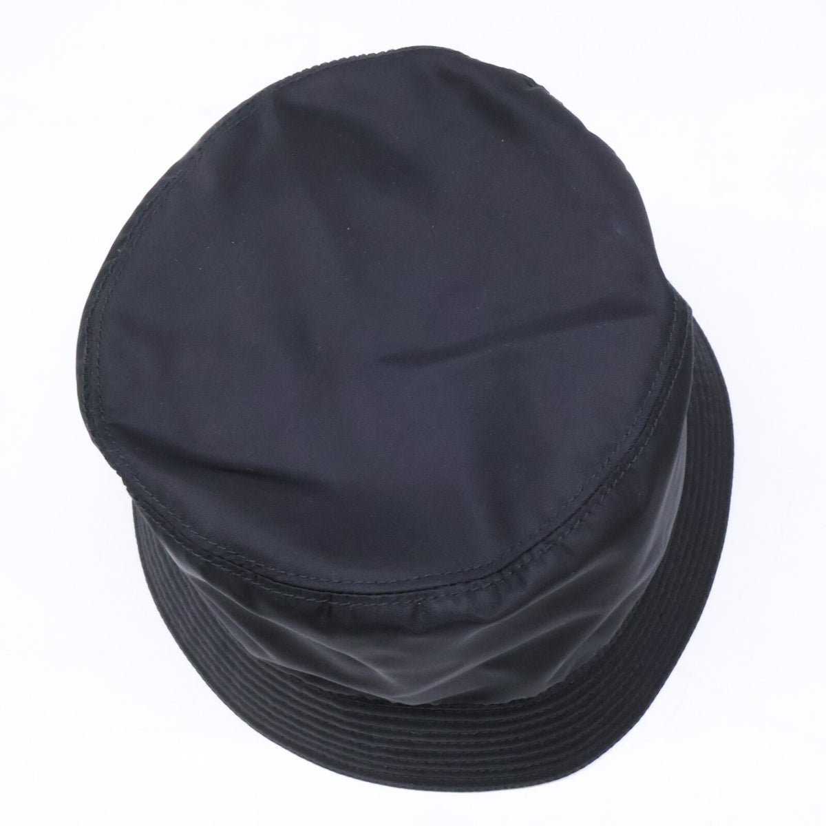 PRADA 2022 Re-Nylon Triangle Logo Bucket Hat Black Size M
