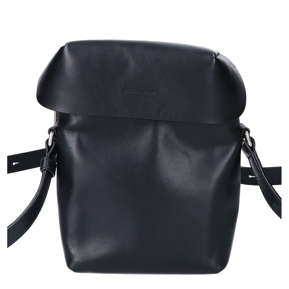 JILSANDER LID CROSSBODY SM Leather Shoulder Bag Black