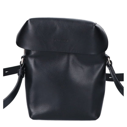 JILSANDER LID CROSSBODY SM Leather Shoulder Bag Black