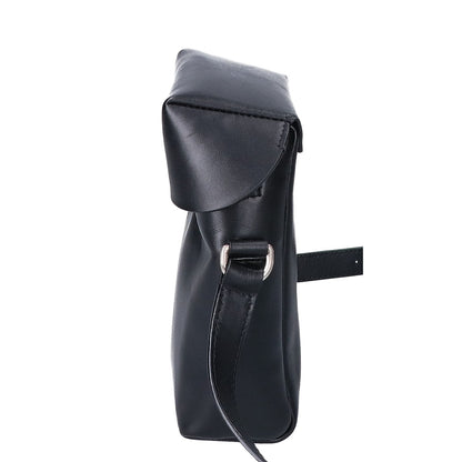 JILSANDER LID CROSSBODY SM Leather Shoulder Bag Black