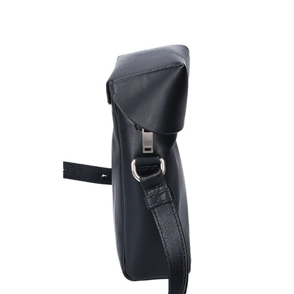 JILSANDER LID CROSSBODY SM Leather Shoulder Bag Black