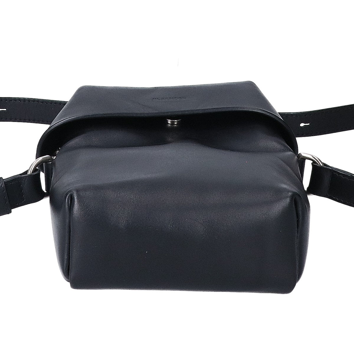 JILSANDER LID CROSSBODY SM Leather Shoulder Bag Black