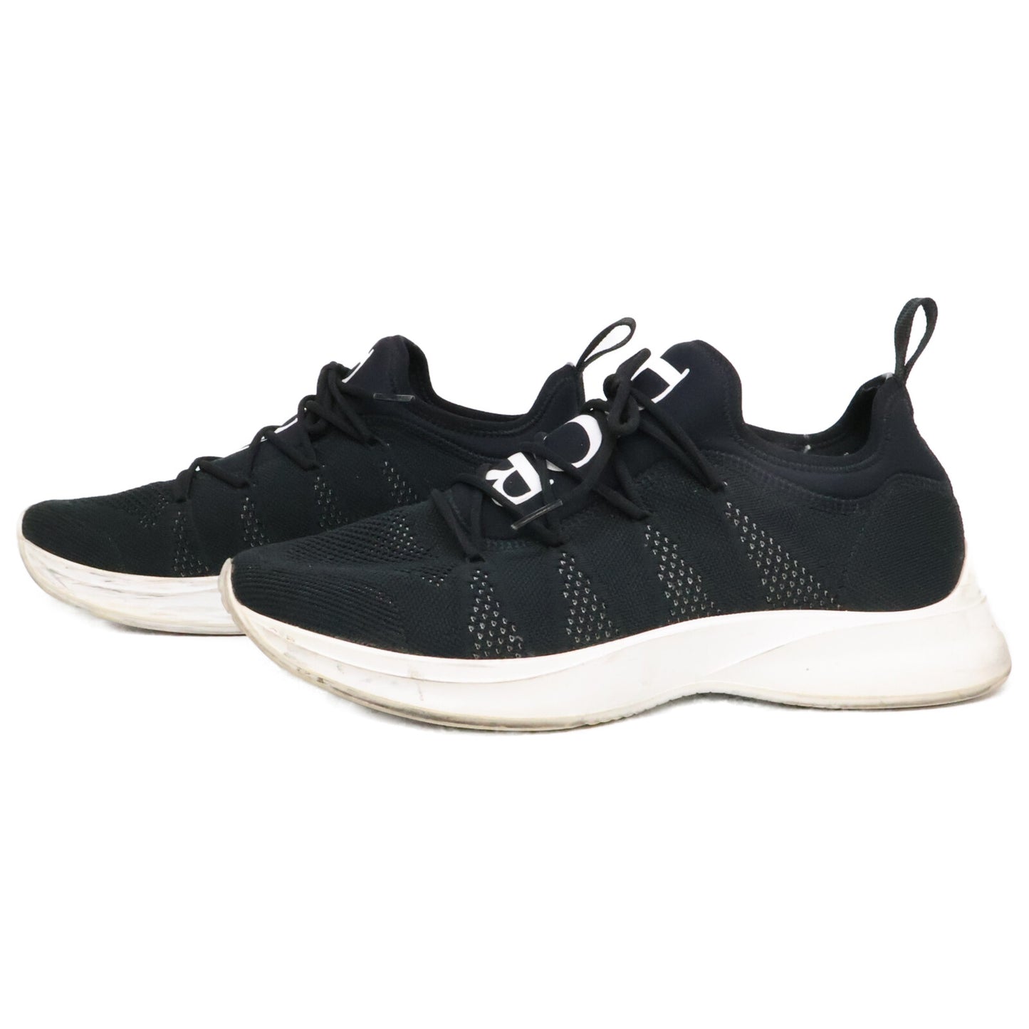 DIOR B25 Black Neoprene Technical Runner Sneakers Size EU 42