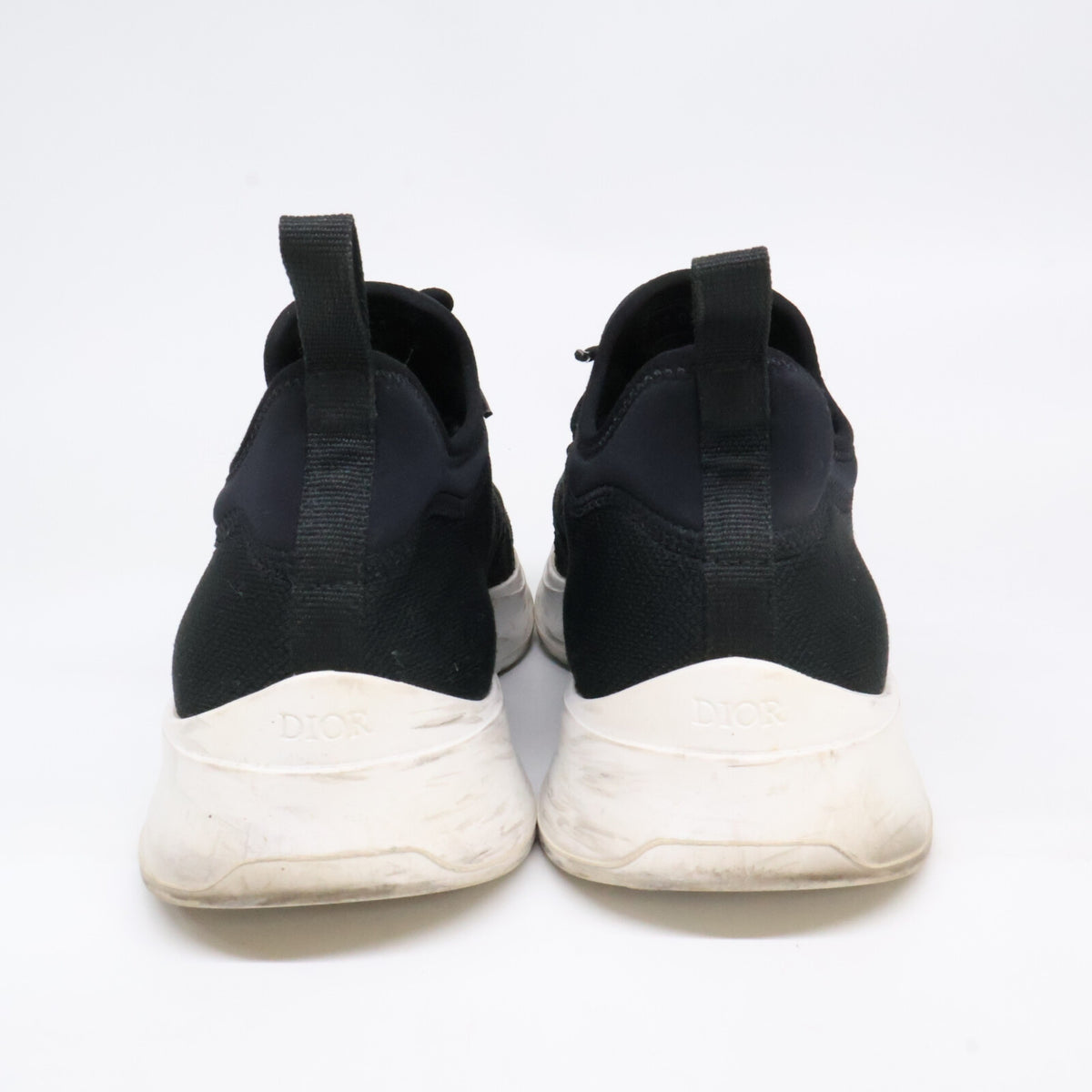 DIOR B25 Black Neoprene Technical Runner Sneakers Size EU 42