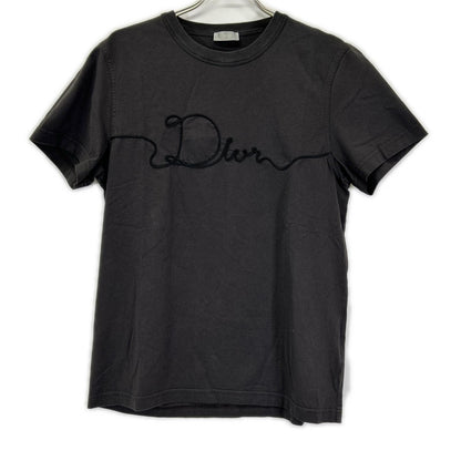 DIOR Ribbon Detail Crewneck T-Shirt Charcoal Size L