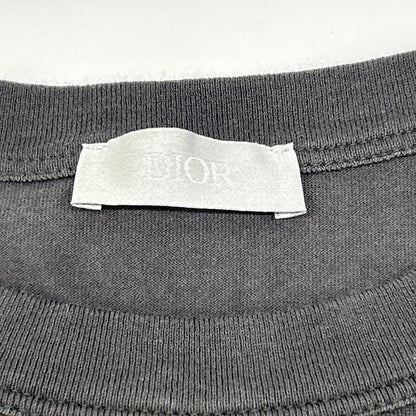 DIOR Ribbon Detail Crewneck T-Shirt Charcoal Size L