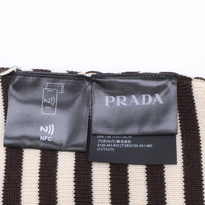 PRADA Brown/Beige Border Logo Wool Sweater Size 50