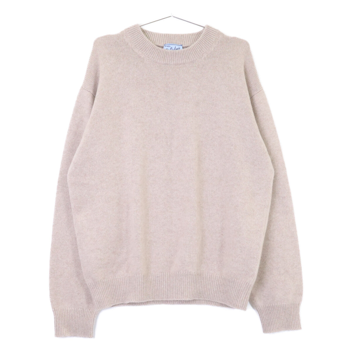 PRADA Beige Re-Cashmere Crewneck Sweater Size 52