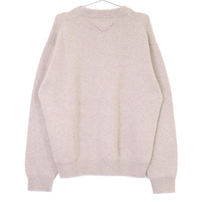 PRADA Beige Re-Cashmere Crewneck Sweater Size 52