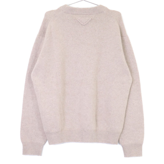 PRADA Beige Re-Cashmere Crewneck Sweater Size 52