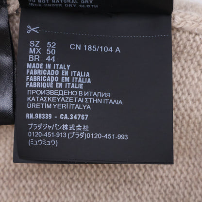 PRADA Beige Re-Cashmere Crewneck Sweater Size 52