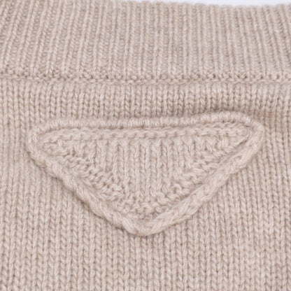 PRADA Beige Re-Cashmere Crewneck Sweater Size 52