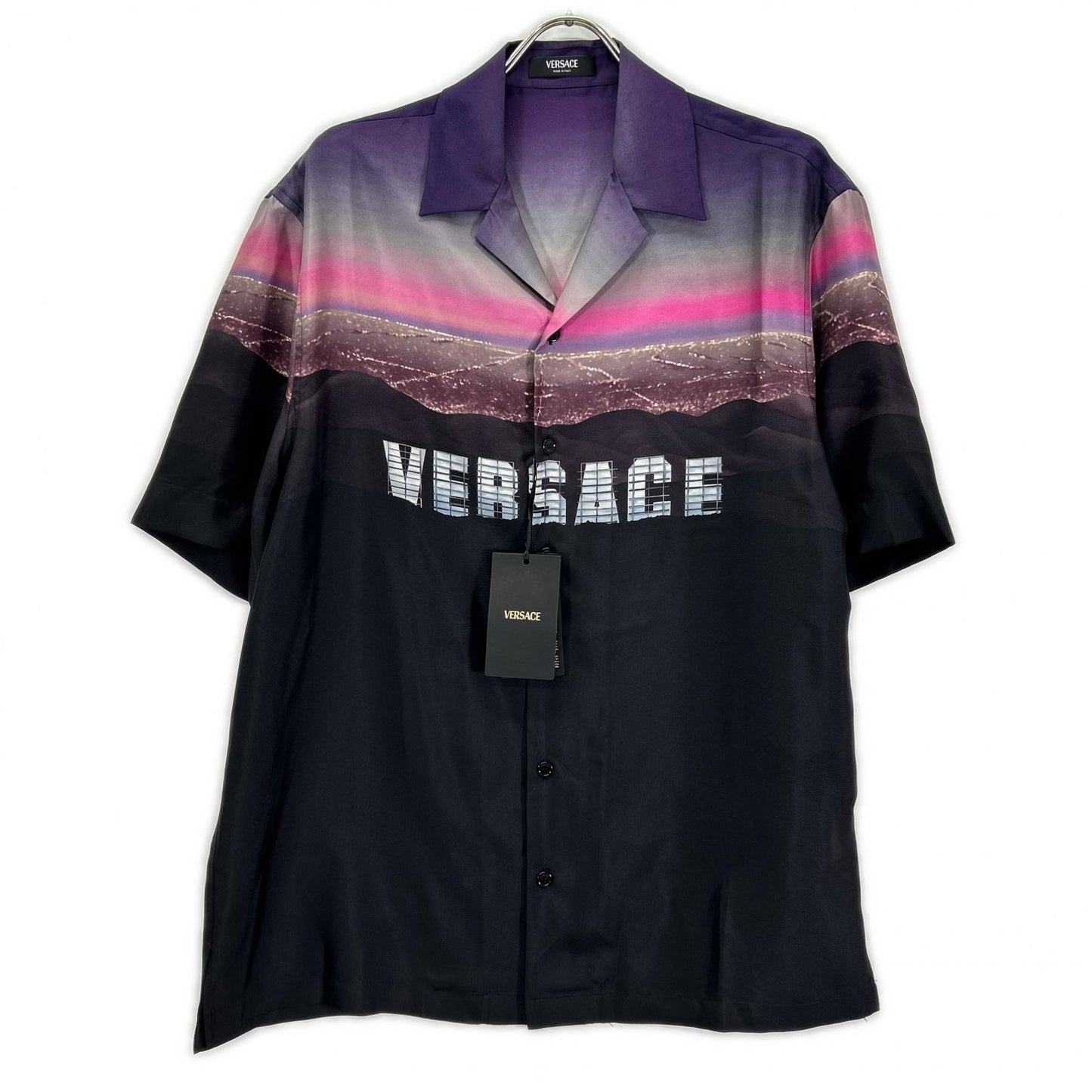 VERSACE Silk Logo Print Shirt Multi Size 50