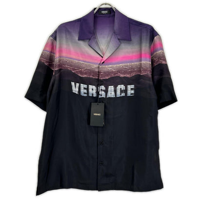 VERSACE Silk Logo Print Shirt Multi Size 50