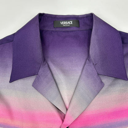VERSACE Silk Logo Print Shirt Multi Size 50