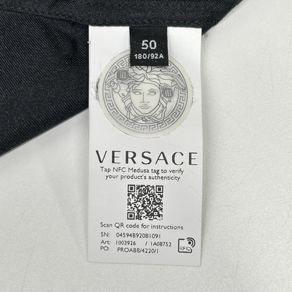 VERSACE Silk Logo Print Shirt Multi Size 50