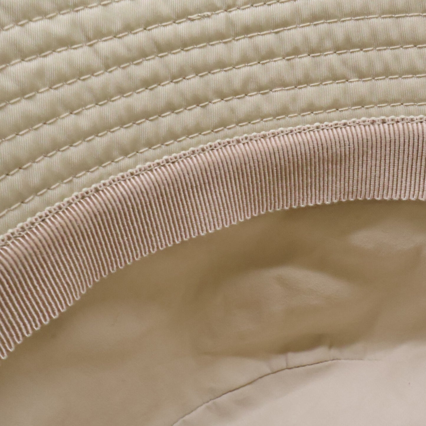 PRADA Triangle Logo Nylon Bucket Hat Beige Size M