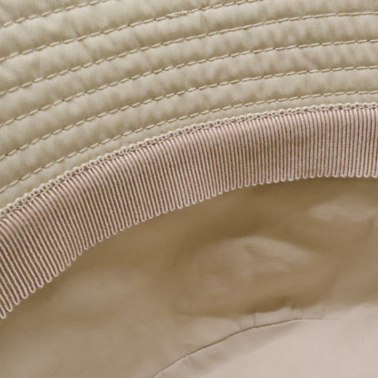 PRADA Triangle Logo Nylon Bucket Hat Beige Size M