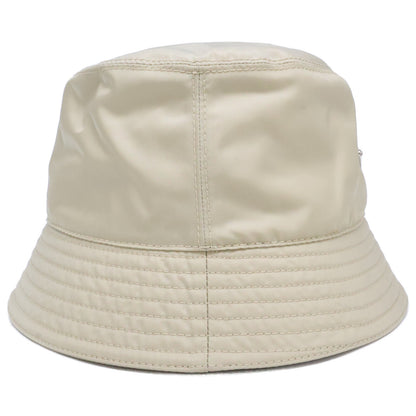 PRADA Triangle Logo Nylon Bucket Hat Beige Size M