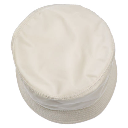 PRADA Triangle Logo Nylon Bucket Hat Beige Size M