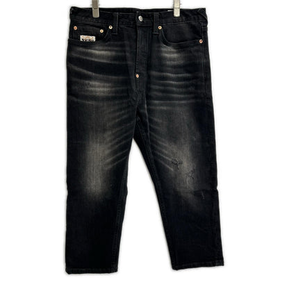 EVISU Multi-Pocket Multi-Paint Cropped Jeans Black Size 30