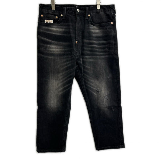 EVISU Multi-Pocket Multi-Paint Cropped Jeans Black Size 30