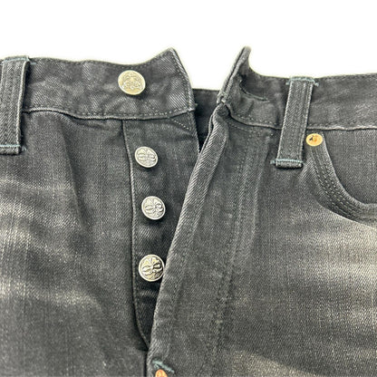 EVISU Multi-Pocket Multi-Paint Cropped Jeans Black Size 30