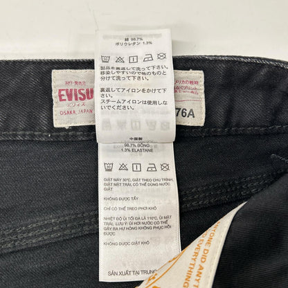 EVISU Multi-Pocket Multi-Paint Cropped Jeans Black Size 30