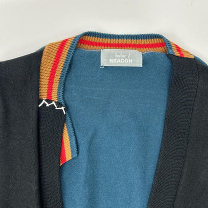kolor BEACON 25SBM-NO2331 Black/Blue Knit Sweater