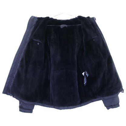 PRADA SGX176 Nutria Fur Lined Hooded Jacket Black Size S