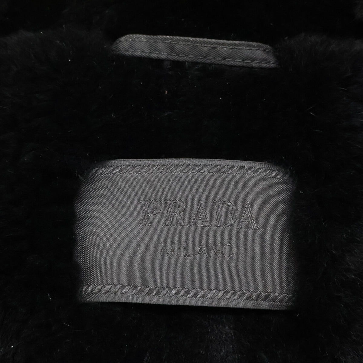 PRADA SGX176 Nutria Fur Lined Hooded Jacket Black Size S