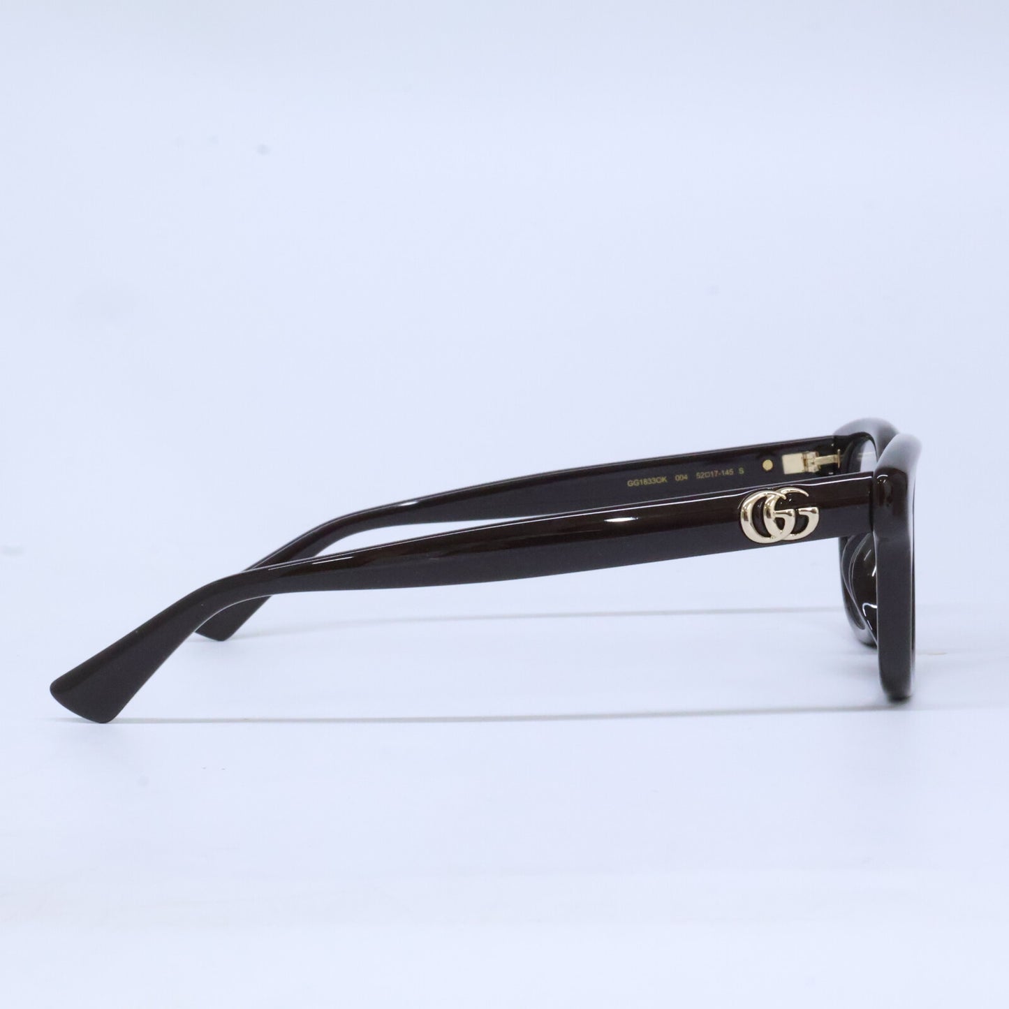 GUCCI Double G Wellington Asian Eyewear Brown Size 52X17-145