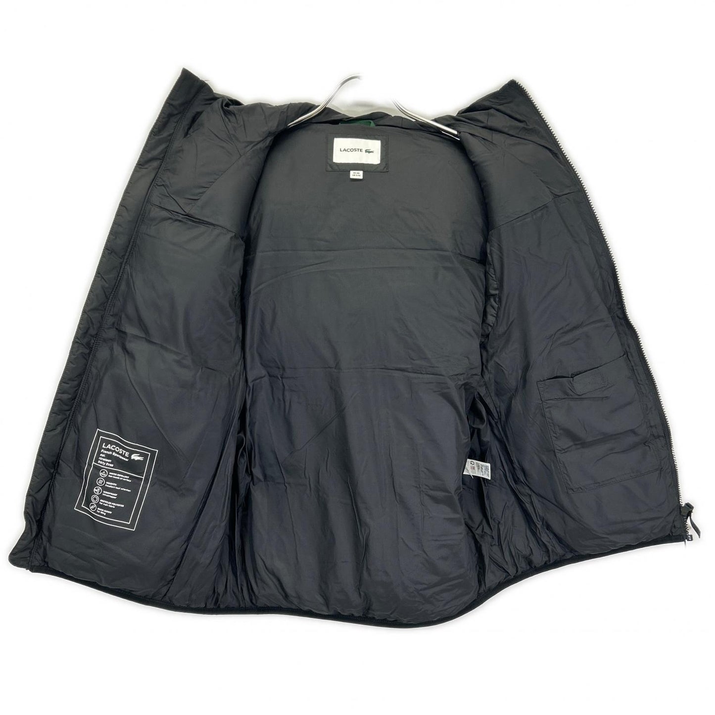 Lacoste BH2895 Black Backstitch Down Vest Size 48