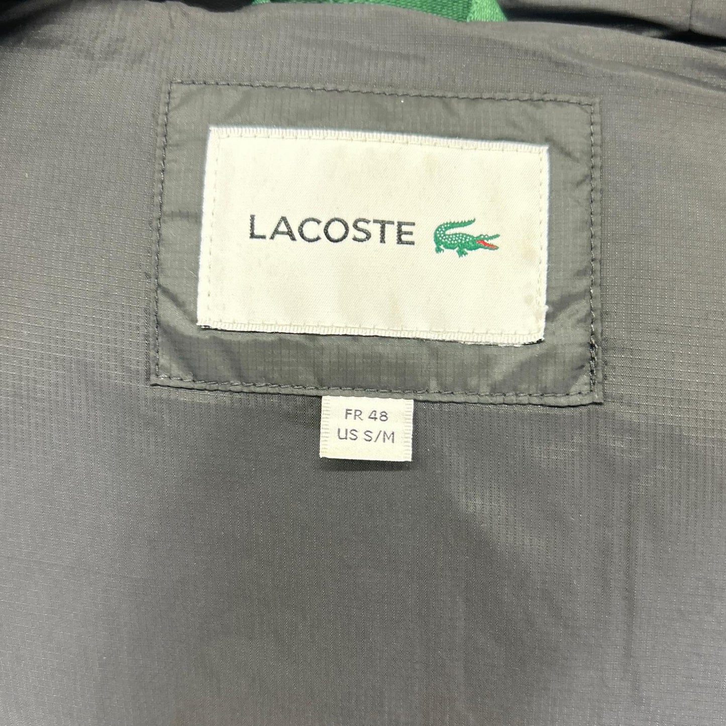 Lacoste BH2895 Black Backstitch Down Vest Size 48